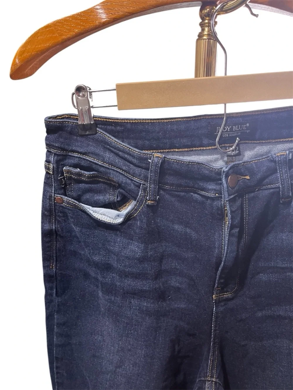 Judy Blue Dark Wash Wide Leg Cropped Jeans 15/32 - Picture 2 of 12